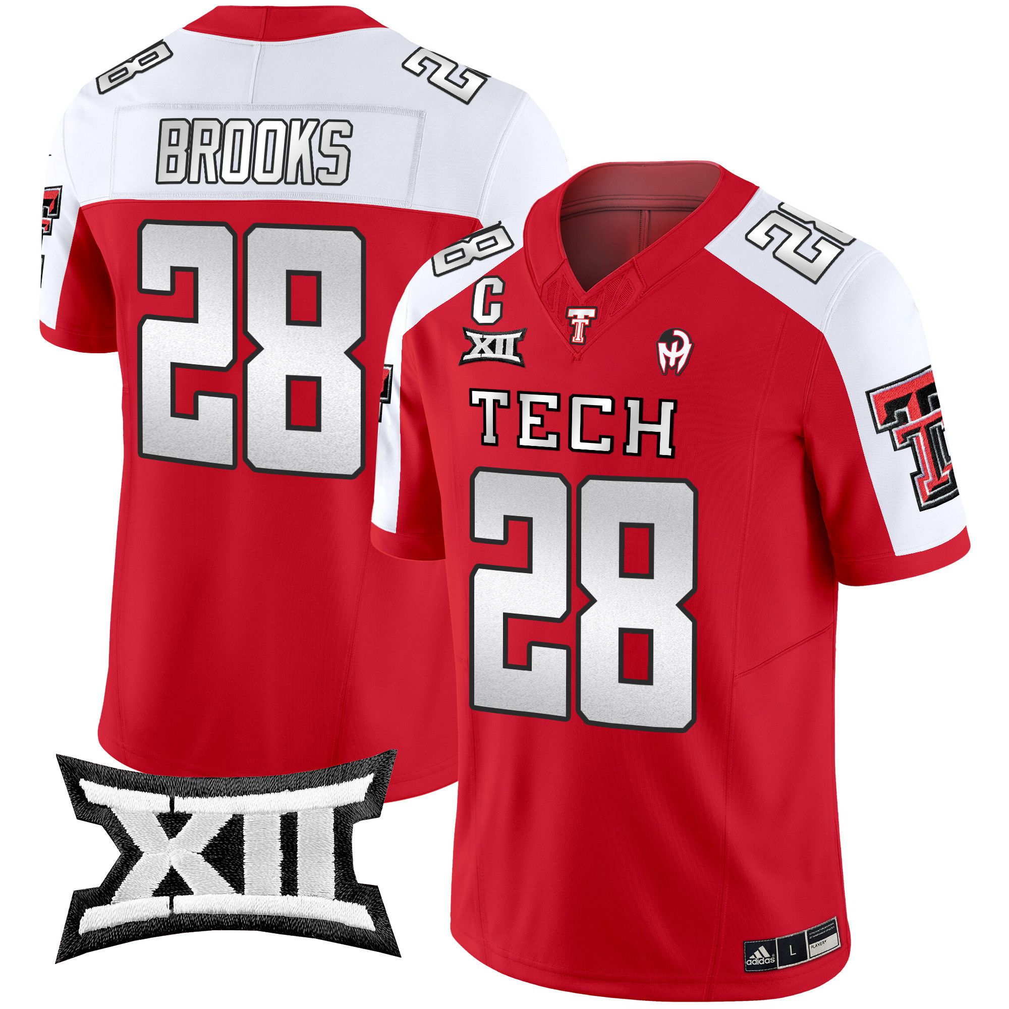 Men Texas Tech Red Raiders #28 Brooks Red 2024 Patrick Mahomes Symbol Vapor Limited NCAA Jersey